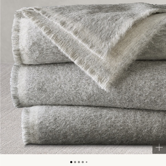 Restoration Hardware two tone heathered alpaca blanket - Picture 1 of 13